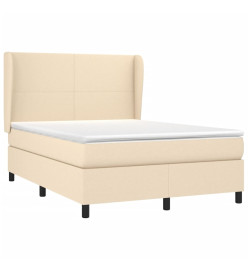 Lit à sommier tapissier avec matelas Crème 140x200 cm Tissu