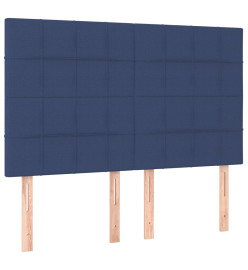 Lit à sommier tapissier avec matelas Bleu 140x190 cm Tissu