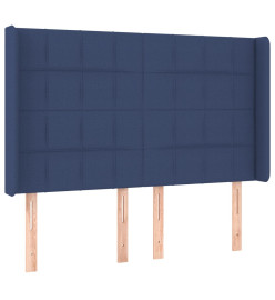 Sommier tapissier avec matelas et LED Bleu 140x190 cm Tissu