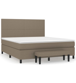 Lit à sommier tapissier avec matelas Taupe 160x200 cm Tissu