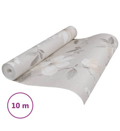 Papier peint 3D motif de fleur gris