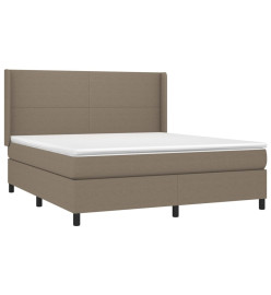 Lit à sommier tapissier avec matelas Taupe 160x200 cm Tissu