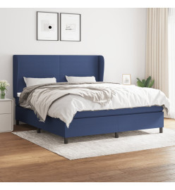 Lit à sommier tapissier avec matelas Bleu 160x200 cm Tissu