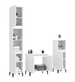 Ensemble de meubles salle de bain 3 pcs blanc bois d'ingénierie