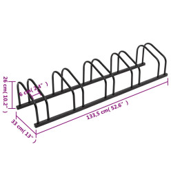 Porte-vélos pour 5 vélos noir acier