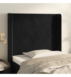 Tête de lit avec oreilles Noir 83x16x118/128 cm Velours