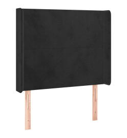 Tête de lit avec oreilles Noir 83x16x118/128 cm Velours