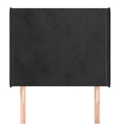 Tête de lit avec oreilles Noir 83x16x118/128 cm Velours