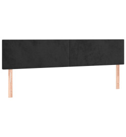 Lit à sommier tapissier et matelas Noir 160x200 cm Velours