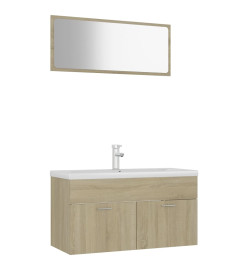 Ensemble de meubles de salle de bain Chêne sonoma Aggloméré