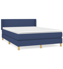 Lit à sommier tapissier avec matelas Bleu 140x190 cm Tissu