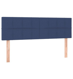 Lit à sommier tapissier avec matelas Bleu 140x190 cm Tissu