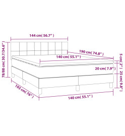 Lit à sommier tapissier avec matelas Bleu 140x190 cm Tissu