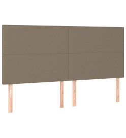 Sommier tapissier avec matelas et LED Taupe 160x200 cm Tissu