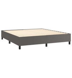Lit à sommier tapissier avec matelas Gris 160x200 cm Similicuir