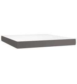 Lit à sommier tapissier avec matelas Gris 160x200 cm Similicuir