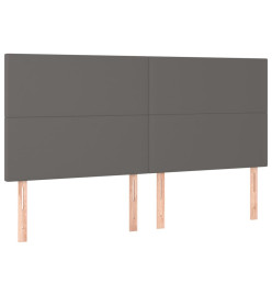 Lit à sommier tapissier avec matelas Gris 160x200 cm Similicuir