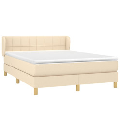 Lit à sommier tapissier avec matelas Crème 140x190 cm Tissu