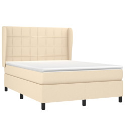 Lit à sommier tapissier avec matelas Crème 140x190 cm Tissu