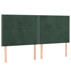 Lit à sommier tapissier et matelas Vert foncé 200x200cm Velours