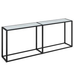 Table console Marbre blanc 200x35x75,5 cm Verre trempé