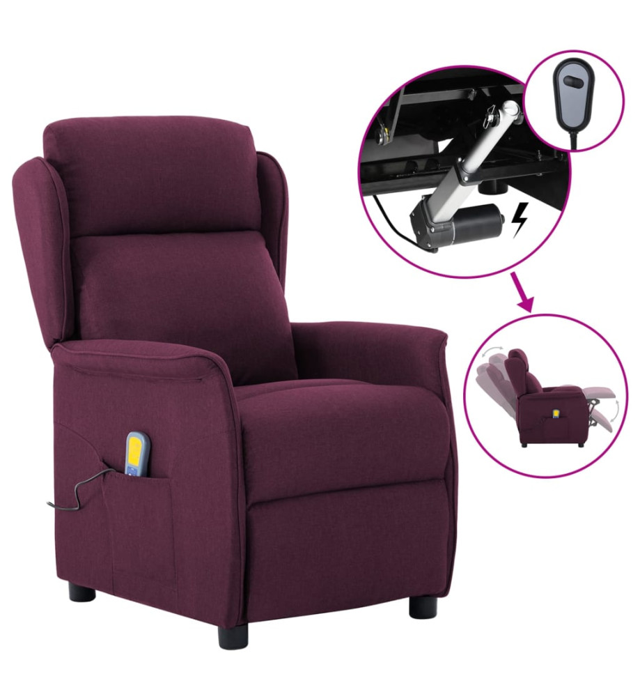 Fauteuil électrique de massage Violet Tissu