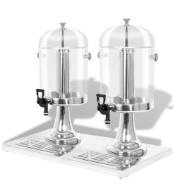 Double distributeur de jus en acier inoxydable 2 x 8 L