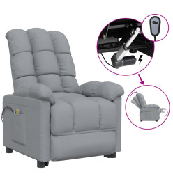 Fauteuil électrique de massage Gris clair Tissu