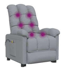 Fauteuil électrique de massage Gris clair Tissu