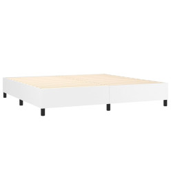 Lit à sommier tapissier avec matelas Blanc 200x200cm Similicuir
