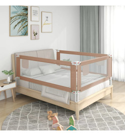Barrière de sécurité de lit d'enfant Taupe 120x25 cm Tissu