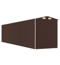 Abri de jardin Marron foncé 192x855x223 cm Acier galvanisé