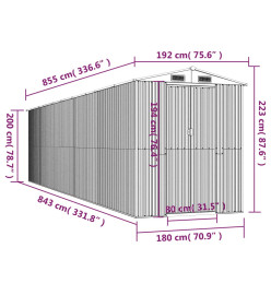 Abri de jardin Marron foncé 192x855x223 cm Acier galvanisé