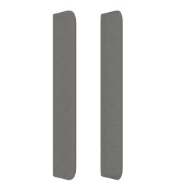 Tête de lit avec oreilles Gris foncé 147x16x118/128 cm Tissu