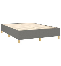 Sommier tapissier et matelas et LED Gris foncé 140x200 cm Tissu