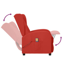 Fauteuil de massage à oreilles rouge bordeaux similicuir