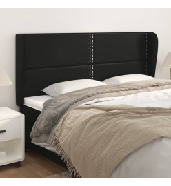 Tête de lit avec oreilles Noir 183x23x118/128 cm Similicuir