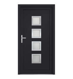 Porte d'entrée anthracite 98x208 cm PVC