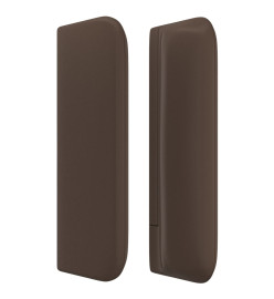 Tête de lit avec oreilles Marron 203x16x78/88 cm Similicuir