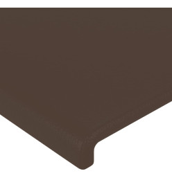 Tête de lit avec oreilles Marron 203x16x78/88 cm Similicuir