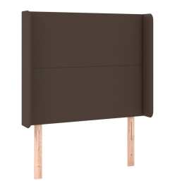 Sommier tapissier et matelas et LED Marron 100x200cm Similicuir