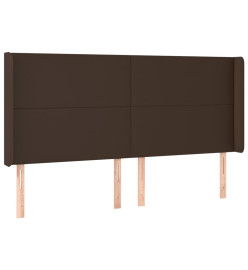 Tête de lit avec oreilles Marron 203x16x118/128 cm Similicuir