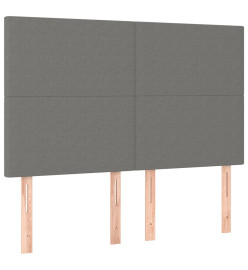 Lit à sommier tapissier avec matelas Gris foncé 140x200cm Tissu