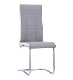 Chaises à manger cantilever lot de 4 gris clair tissu