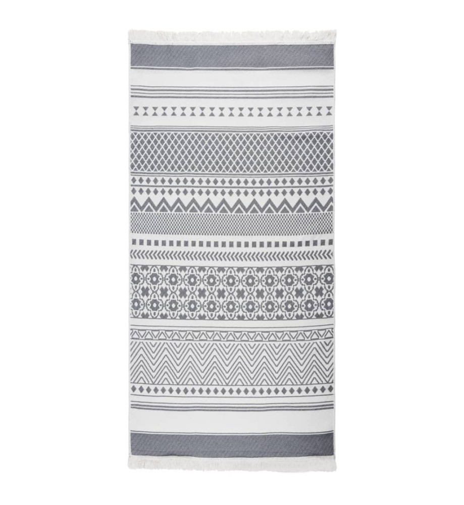 Tapis Gris et blanc 100x200 cm Coton