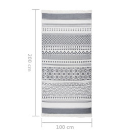 Tapis Gris et blanc 100x200 cm Coton