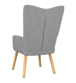 Chaise de relaxation avec tabouret Gris clair Tissu