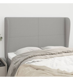 Tête de lit avec oreilles Gris clair 147x23x118/128 cm Tissu