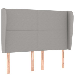 Tête de lit avec oreilles Gris clair 147x23x118/128 cm Tissu