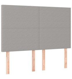 Têtes de lit 4 pcs Gris clair 72x5x78/88 cm Tissu